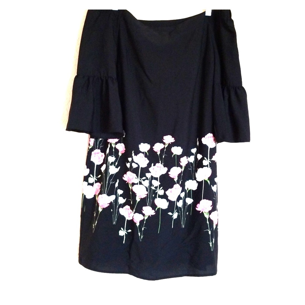 ✔️) Black Flower Dress